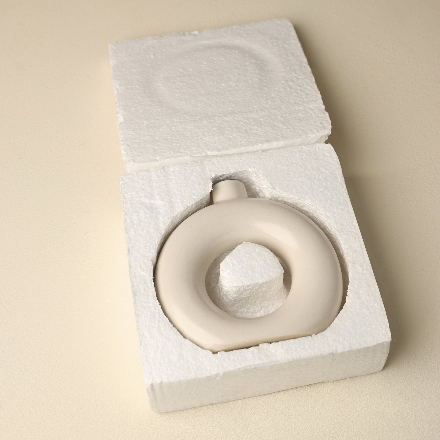 THE YIN-YANG CLASSIC DONUT SET - Handcrafted Ceramic Vase Set of Two (8" & 6″)