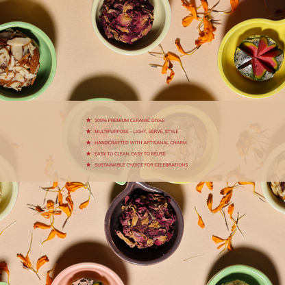 CERAMIC DIYA - Set of 24