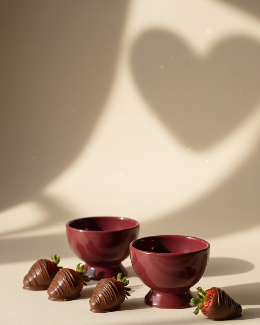 Ice Cream Holder Cups (Set of 2) - Valentine's Day Limited Edition Ceramic Dessert Bowls (Pre-order)