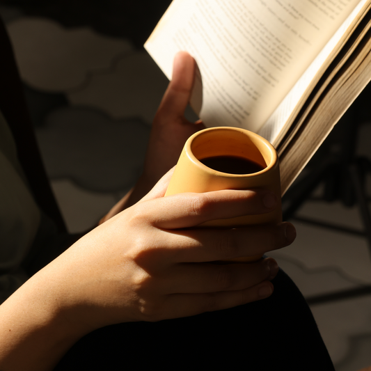 Ochre – Sculpted Ceramic Coffee Cup set of two