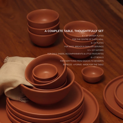 Prithvi — Dinner Set: 30 Pieces for Six