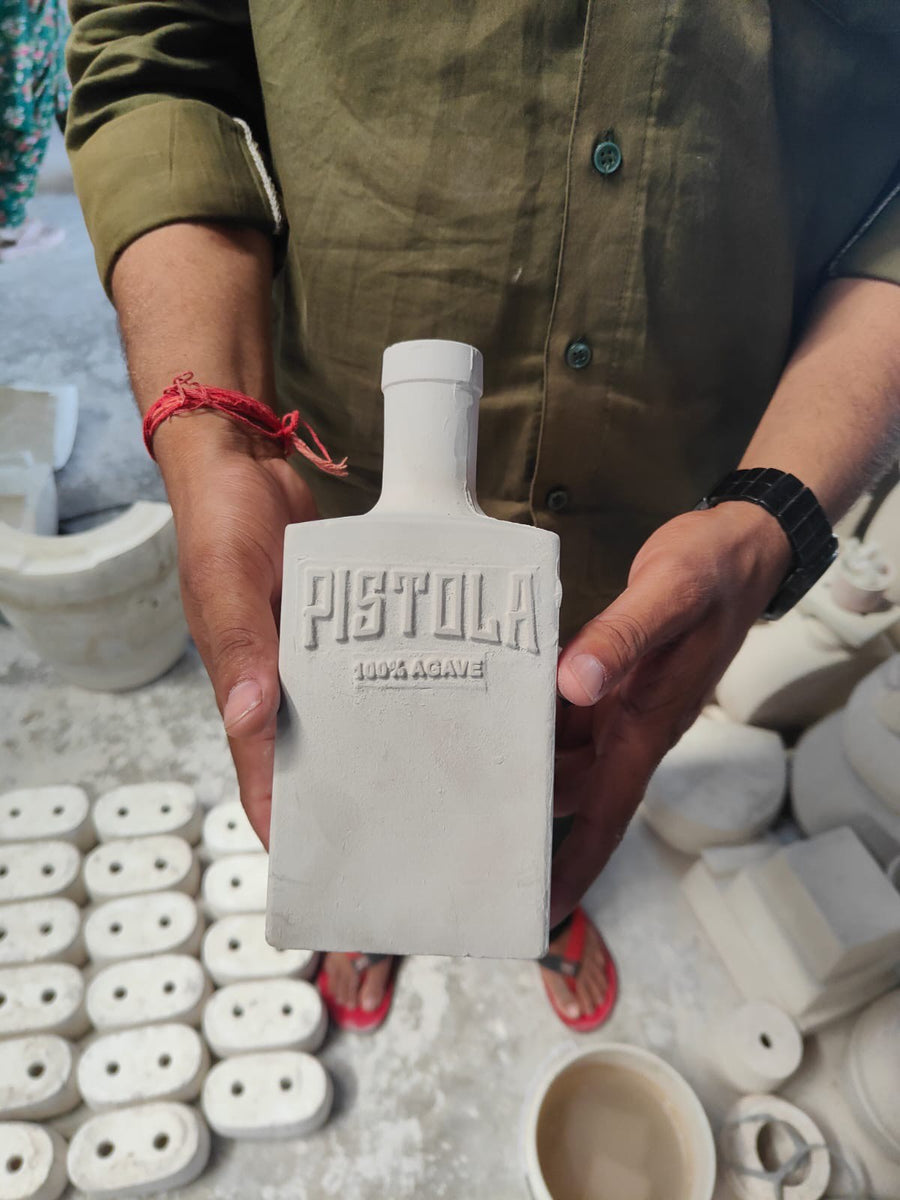 Pistola 100% Agave custom bottle mould prototype