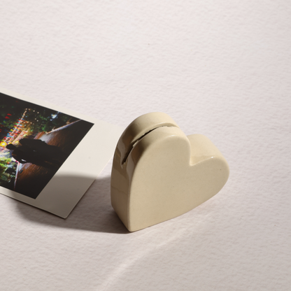 Heart Photo Holder – Ceramic Keepsake for Your Special Moments Set of two