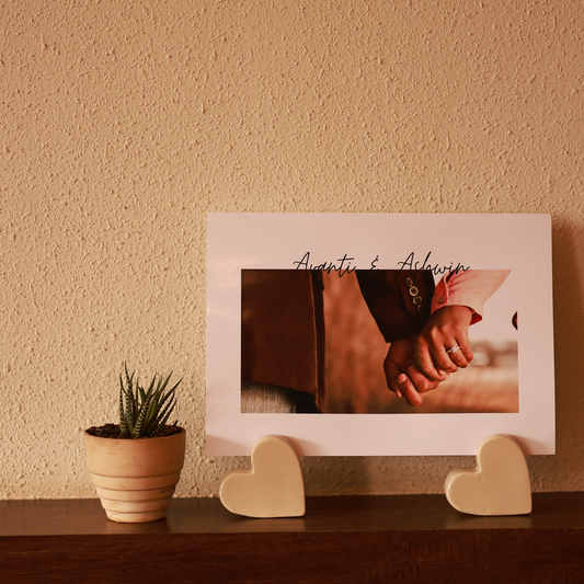 Heart Photo Holder – Ceramic Keepsake for Your Special Moments Set of two
