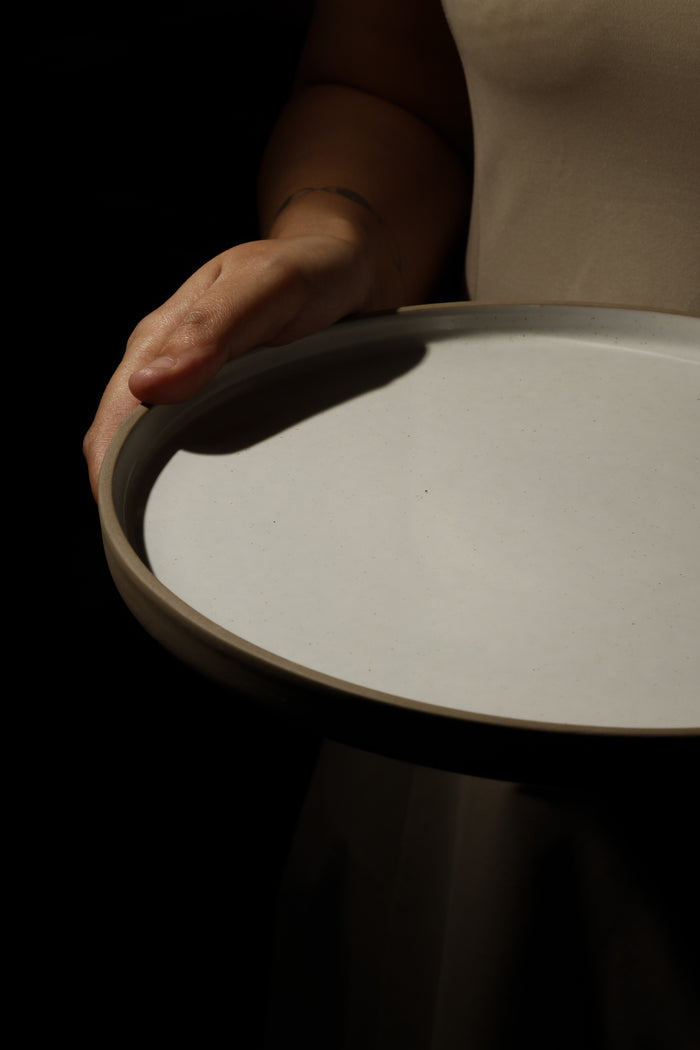 Moody lifestyle shot of Earthly tableware collection